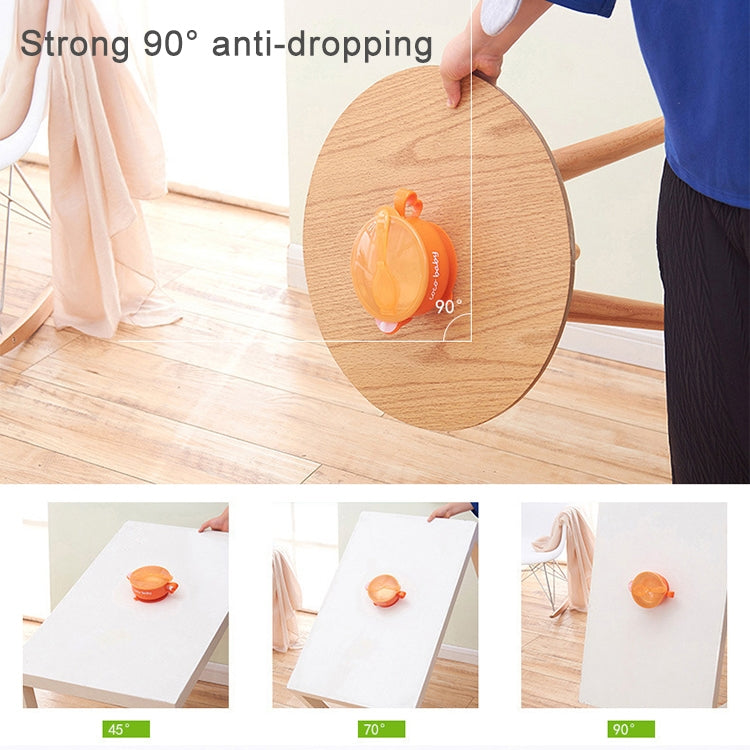 Children Stainless Steel Water Suction Cup Bowl(Orange)