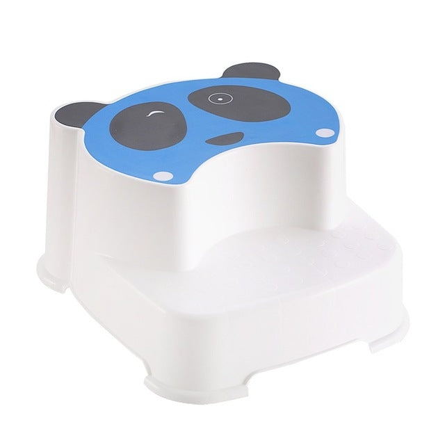 Cute Non Slip Baby Step Stool Double Step Seat Footstools Toddler Children Kindergarten Bathroom Toilet Training Stool
