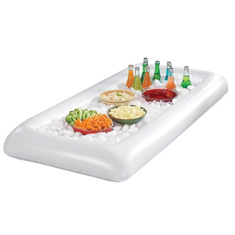 10 PCS PVC Tray Food Drink Dining Table Float Water Mattress Inflatable Beer Table(White)