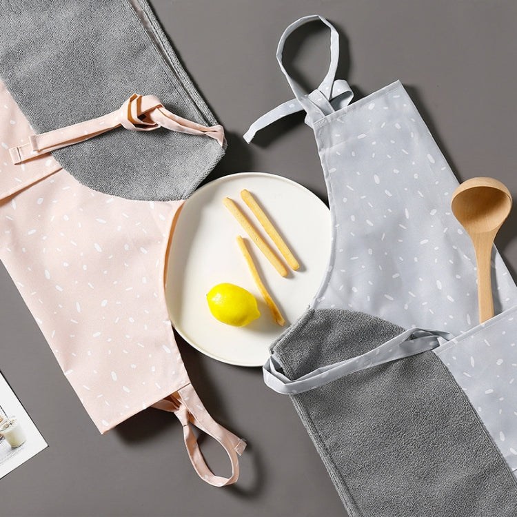 Snow Pattern Hand Wipe Apron Waterproof Oil Proof Canvas Cooking Gown