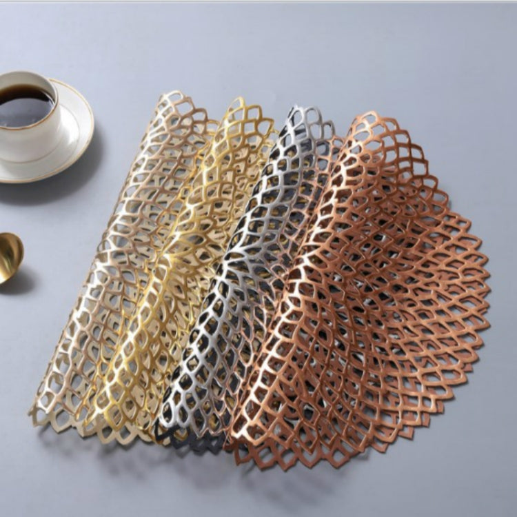 2 PCS Table Bowl Mats Home Decor Placemat For Dining Table PVC Plastic Hollow Insulation Round Baroque Mediterranean Coaster Pads