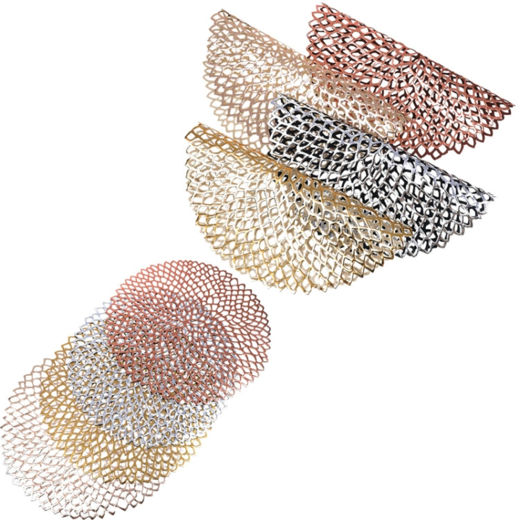 2 PCS Table Bowl Mats Home Decor Placemat For Dining Table PVC Plastic Hollow Insulation Round Baroque Mediterranean Coaster Pads