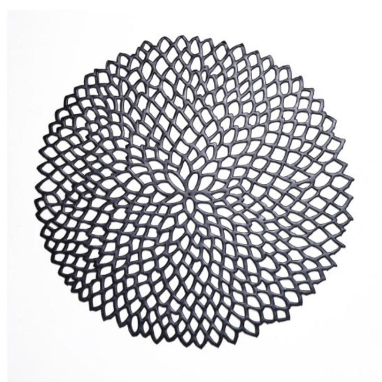 2 PCS Table Bowl Mats Home Decor Placemat For Dining Table PVC Plastic Hollow Insulation Round Baroque Mediterranean Coaster Pads