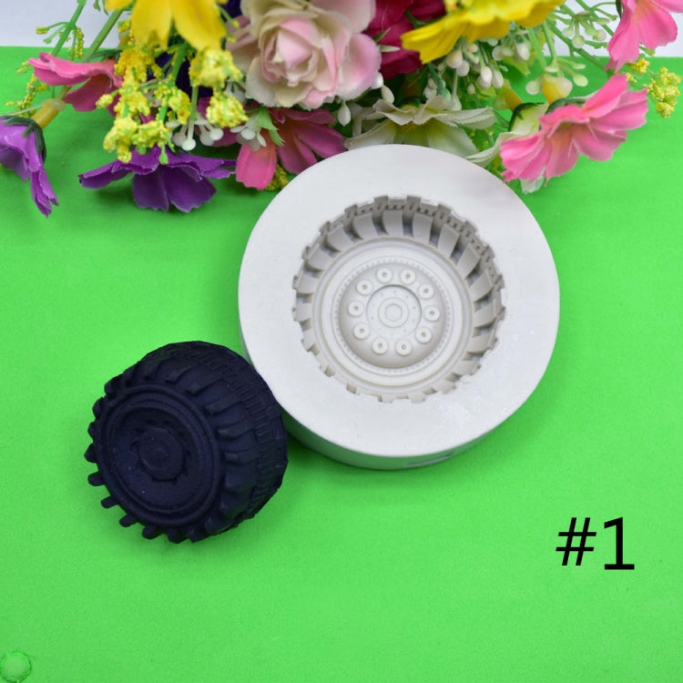 2 PCS DIY Tires Shape Sugar Craft Cake Silicone Mold Fondant Baking Decorating Tools Random Color Delivery, Size:Size 1