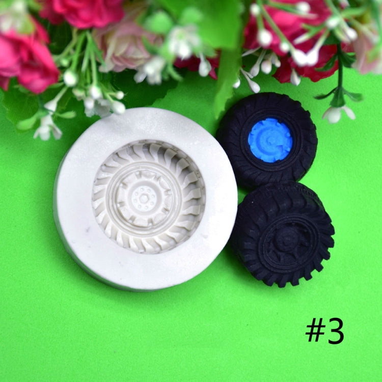 2 PCS DIY Tires Shape Sugar Craft Cake Silicone Mold Fondant Baking Decorating Tools Random Color Delivery, Size:Size 3