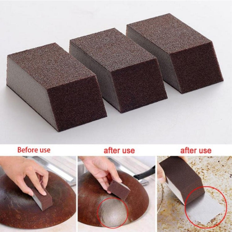 3 PCS Sponge Brush Aluminum Oxide Emery Sponge Clean Brush Kitchen Cleaning Brush