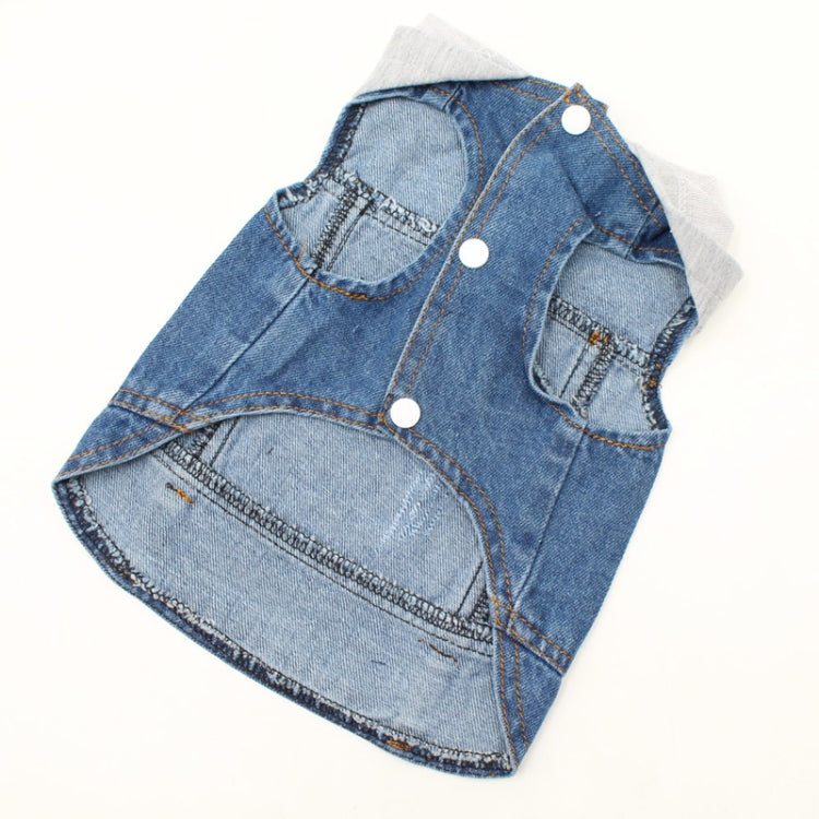 Retro Personality Denim Small Vest Pet Dog Clothes Pet Jacket, Size:M
