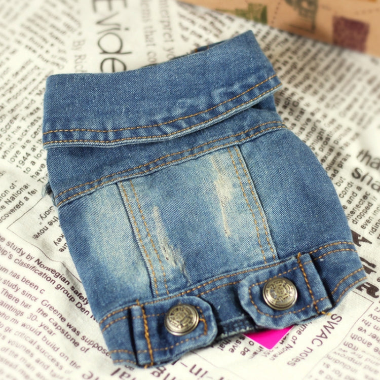 Retro Personality Denim Small Vest Pet Dog Clothes Pet Jacket, Size:L