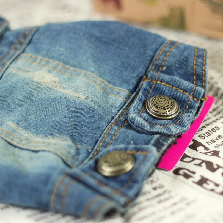 Retro Personality Denim Small Vest Pet Dog Clothes Pet Jacket, Size:L