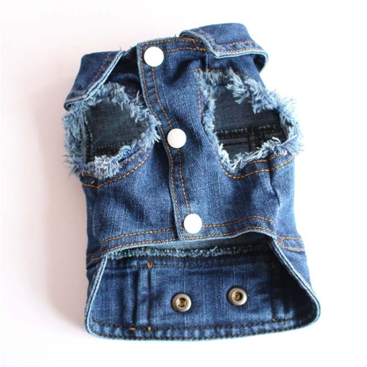 Retro Personality Denim Small Vest Pet Dog Clothes Pet Jacket, Size:XL
