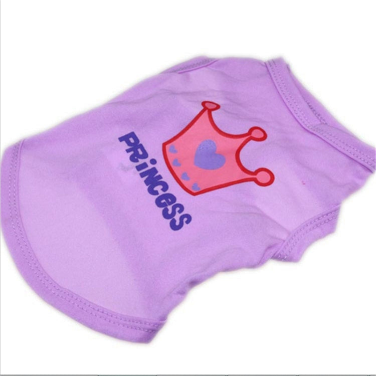 Cute Little Pet Dog Clothes Crown Vest Pet Clothes, Size:XS