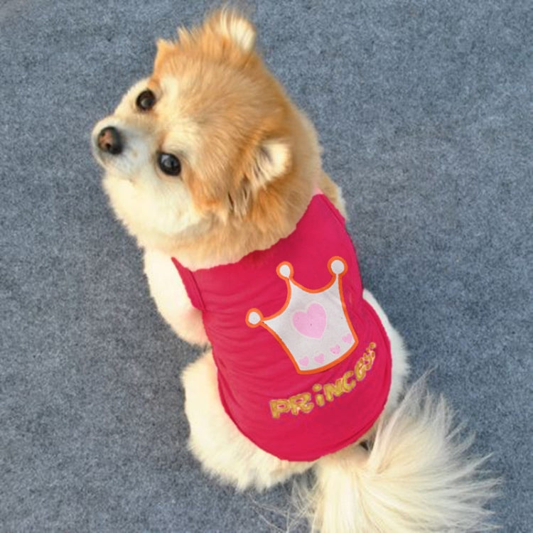Cute Little Pet Dog Clothes Crown Vest Pet Clothes, Size:XS