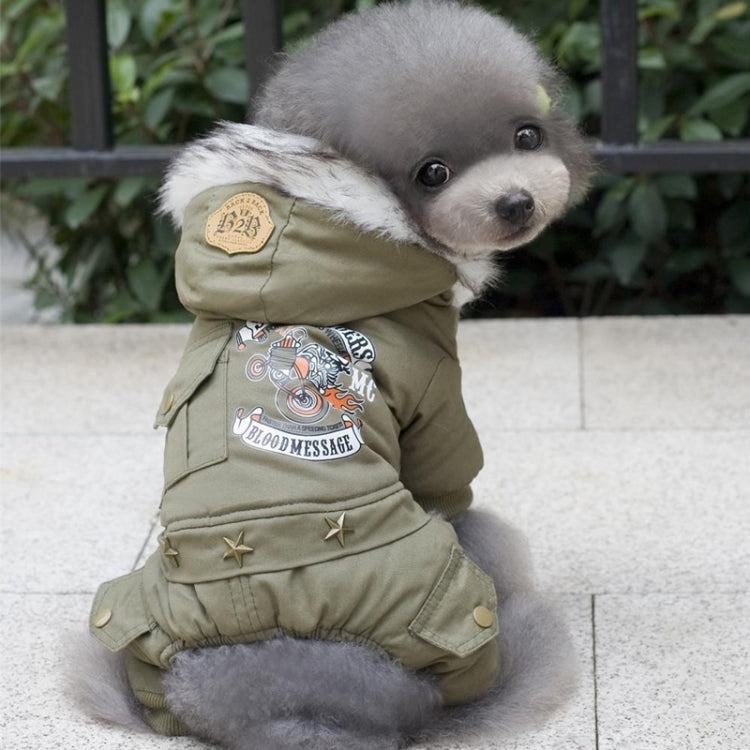 Pet Dog Clothes Winter Warm Dog Cotton Coat, Size:M