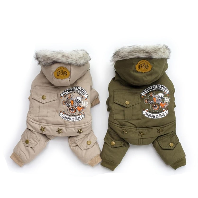 Pet Dog Clothes Winter Warm Dog Cotton Coat, Size:M