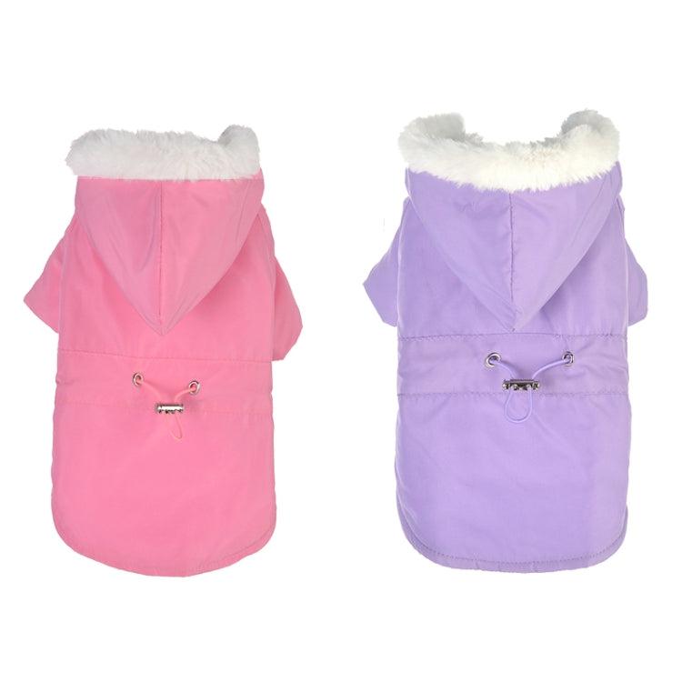 Pet Clothes Fur Collar Waist Down Cotton Padded Dog Coat, Size:M