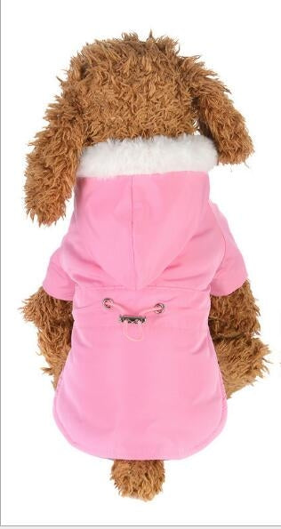 Pet Clothes Fur Collar Waist Down Cotton Padded Dog Coat, Size:XL