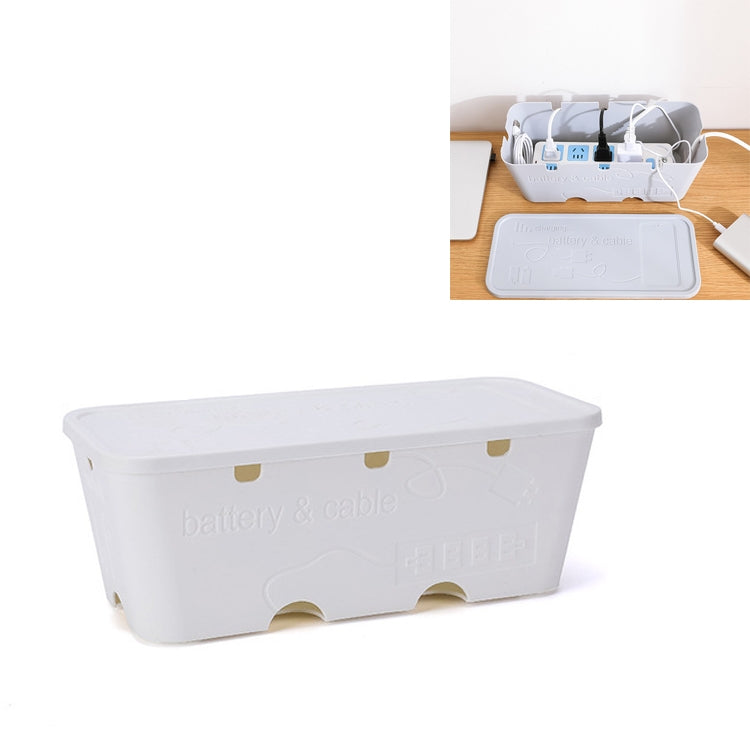 2 PCS Desktop Socket Power Data Cable Finishing Set Storage Box