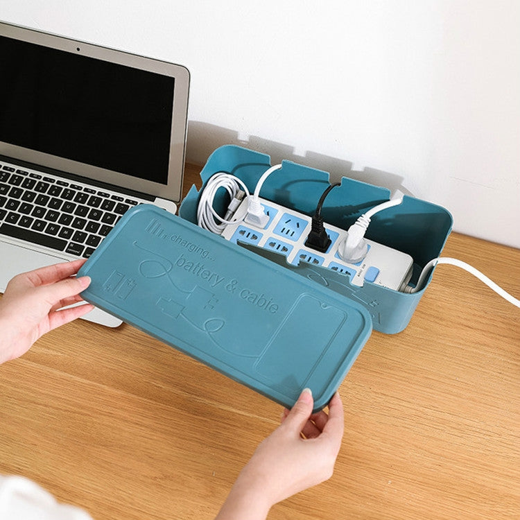 2 PCS Desktop Socket Power Data Cable Finishing Set Storage Box