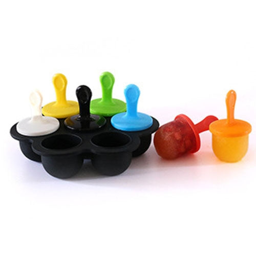 Silicone Mini Ice Pops Mold Ice Cream Ball Lolly Maker Popsicle Molds Baby DIY Food Supplement Tool