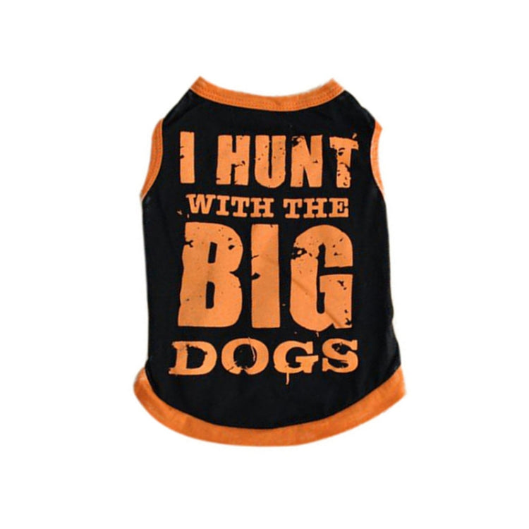 2 PCS Pet Supplies Dog Clothes Cotton Black Printed BIG Pet Vest Teddy Clothes, Size:M