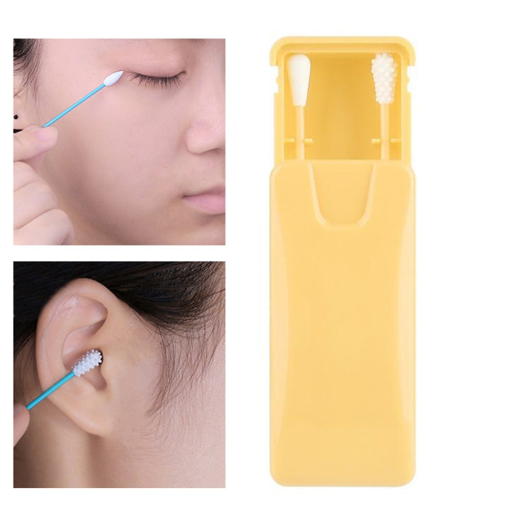 2 in 1 Ear Cleaning Cosmetic Silicone Buds Double-headed Recycling Cleaning Makeup Swabs Sticks