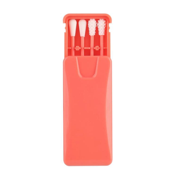 4 in 1 Ear Cleaning Cosmetic Silicone Buds Double-headed Recycling Cleaning Makeup Swabs Sticks