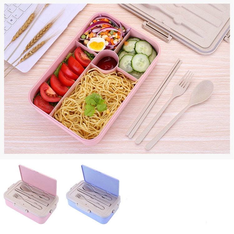 Portable Weat Straw Lunch Boxes Bento Box With Compartments Tableware