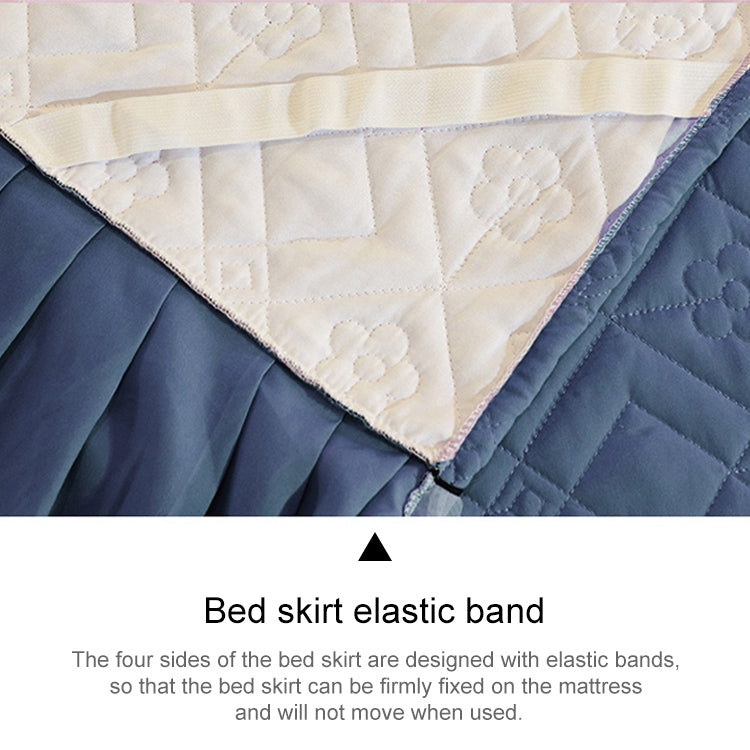 Luxury Thick Cotton Bed Skirt with Lace Edge Non-slip Bedding Set, Size:1.8x2.2m(3-Piece)