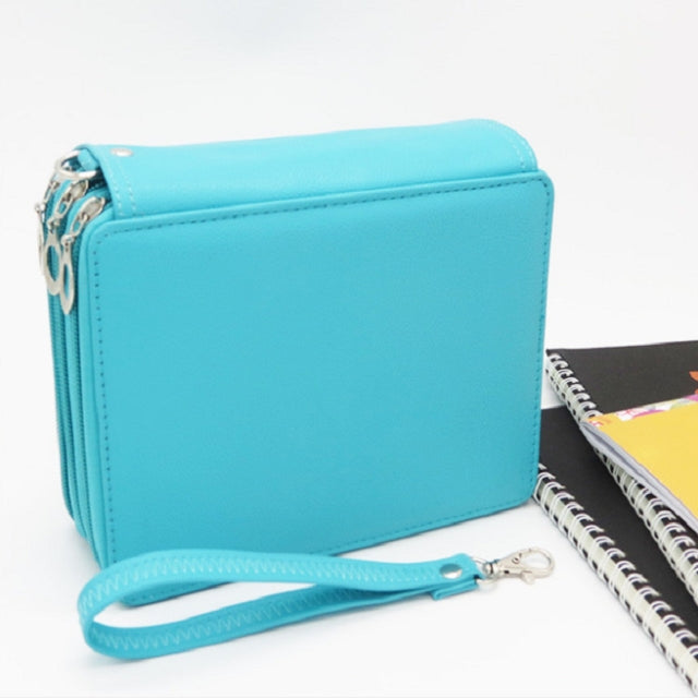 PU Leather School Pencil Case 184 Holes Large Capacity Colored Pencil Bag Box Multi-functional Pencilcase Art Supplies Gift Without Pen