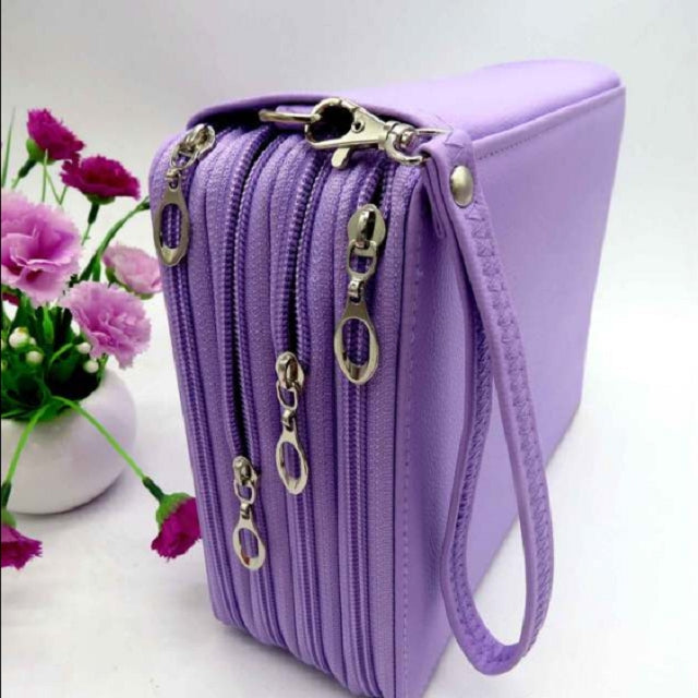 PU Leather School Pencil Case 184 Holes Large Capacity Colored Pencil Bag Box Multi-functional Pencilcase Art Supplies Gift Without Pen