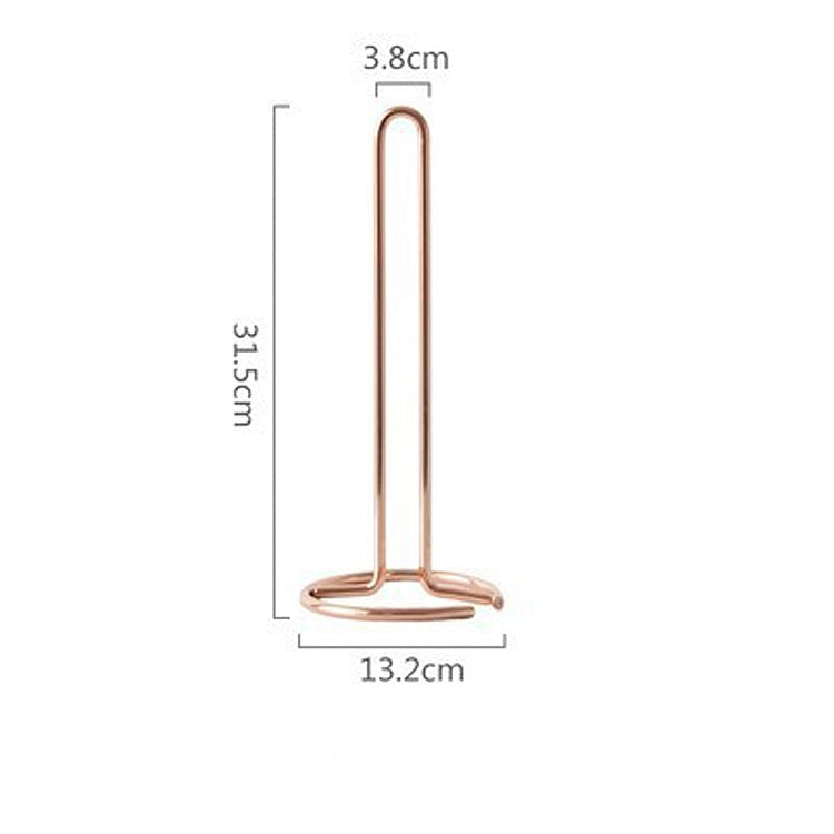 QH161 Creative Wrought Iron Dining Table Roll Holder Free Punching Vertical Paper Towel Storage Rack