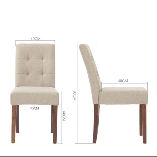 Dining Chair Solid Wood Dining Chairs Coffee Restaurant Hotel Chair Fabric Simple Modern Home Desk Stool