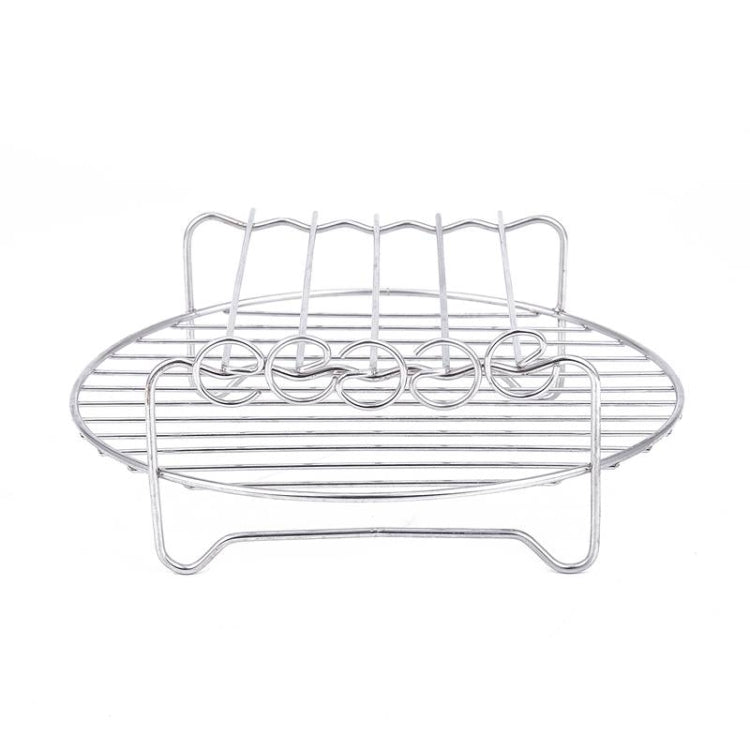 Air Electric Fryer Accessories 304 Stainless Steel 9 Inch Double Barbecue Bread Steaming Rack Round 22x22cm