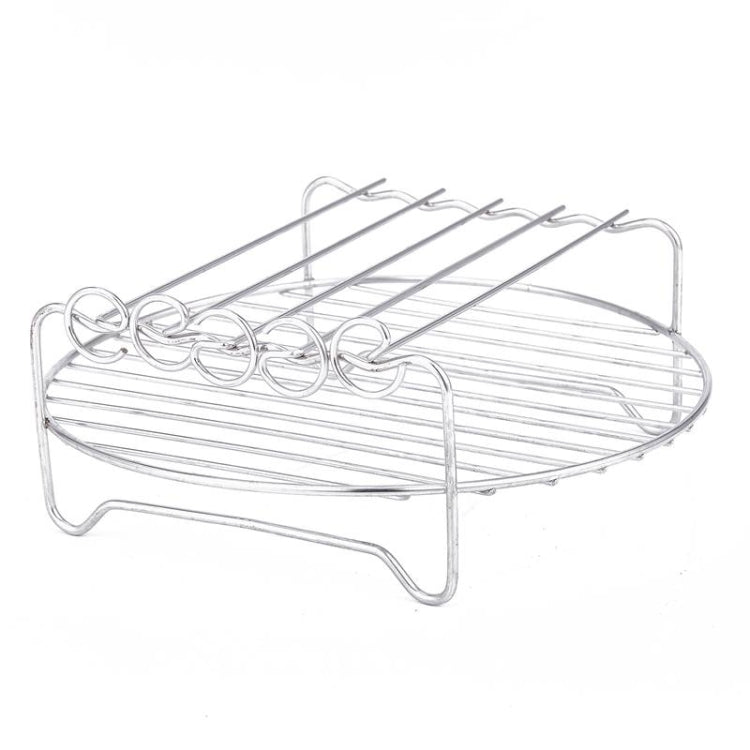 Air Electric Fryer Accessories 304 Stainless Steel 9 Inch Double Barbecue Bread Steaming Rack Round 22x22cm