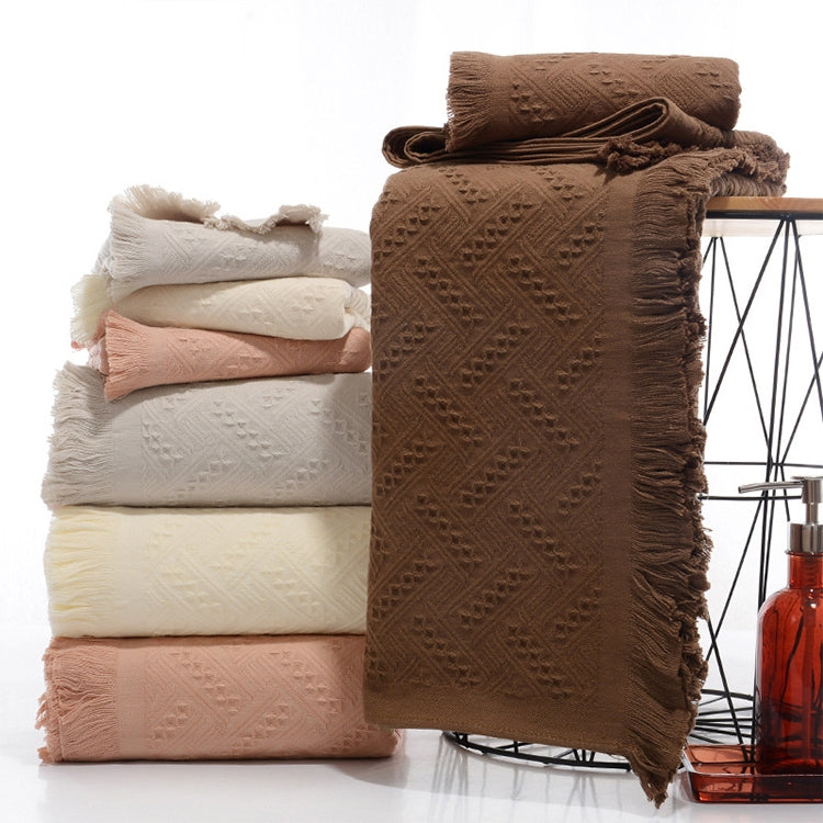 Simple Cotton Tassel Bath Towel