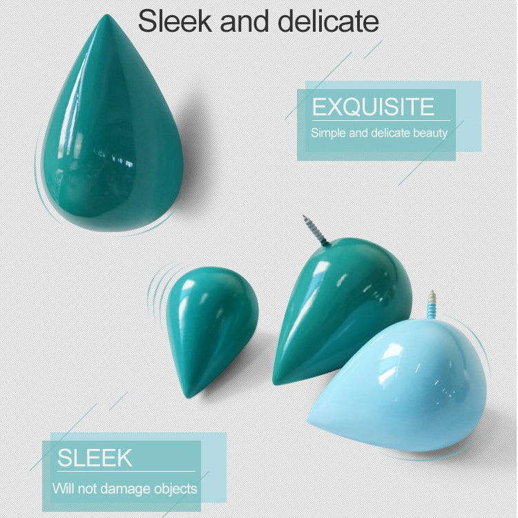 Creative Water Droplets Wall Hooks Home Decoration Resin Mural 3D Coat Hook Single Hooks Wall Hanger, Size:Big Size