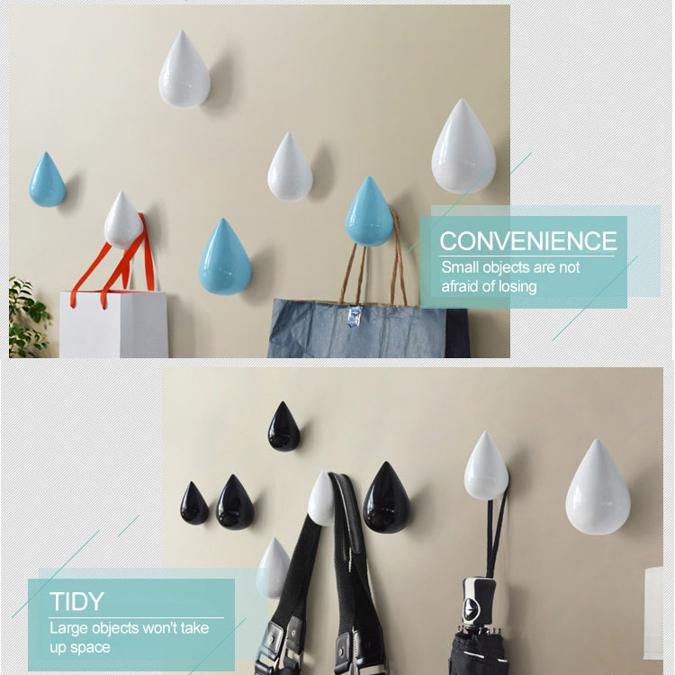 Creative Water Droplets Wall Hooks Home Decoration Resin Mural 3D Coat Hook Single Hooks Wall Hanger, Size:Big Size