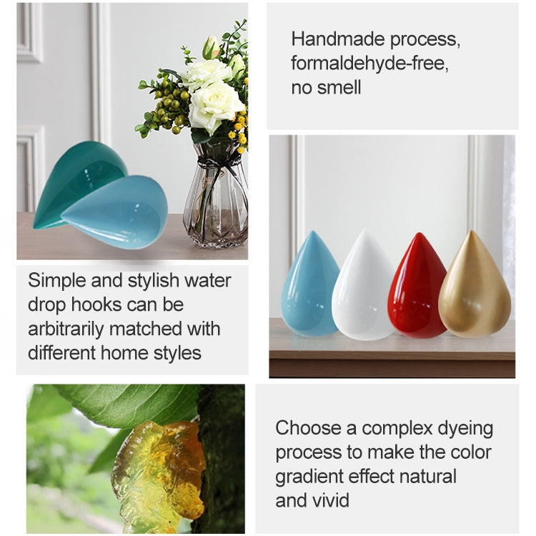 Creative Water Droplets Wall Hooks Home Decoration Resin Mural 3D Coat Hook Single Hooks Wall Hanger, Size:Big Size