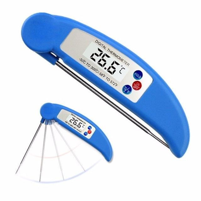 Folding Meat Thermometer Digital Kitchen Thermometer Food Cooking BBQ Probe