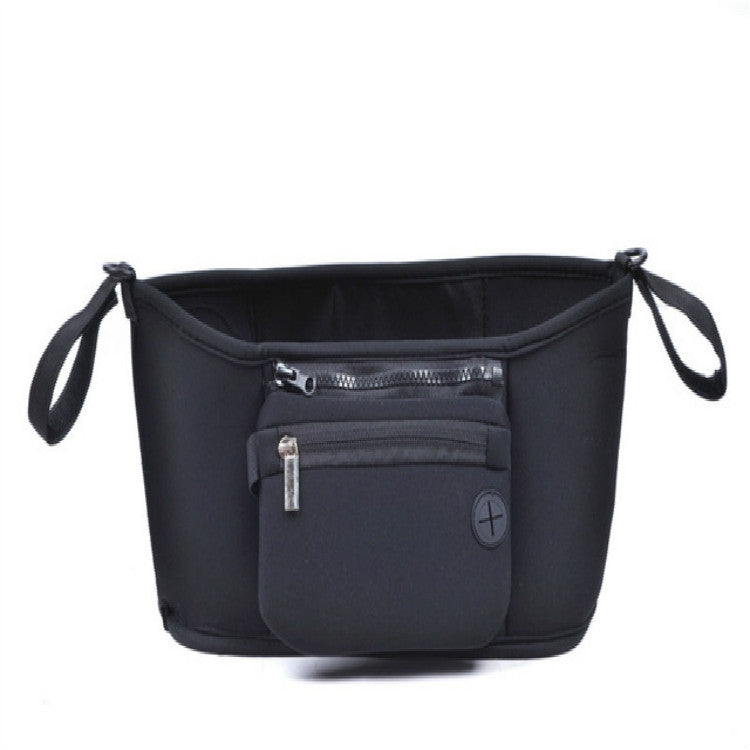 Stroller Organizer and Cup Holder with Detachable Wristlet Diaper Bag Hanging Basket Storage Bag