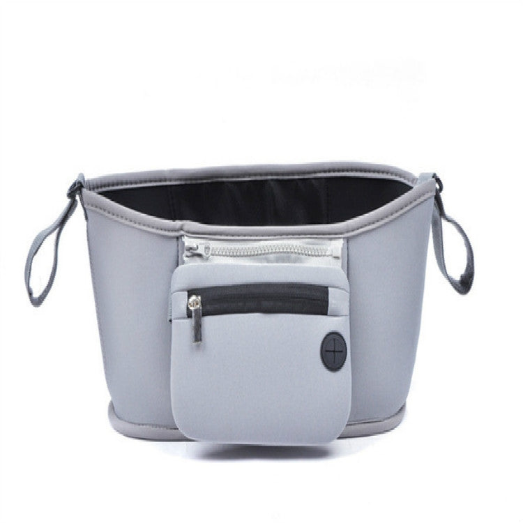 Stroller Organizer and Cup Holder with Detachable Wristlet Diaper Bag Hanging Basket Storage Bag