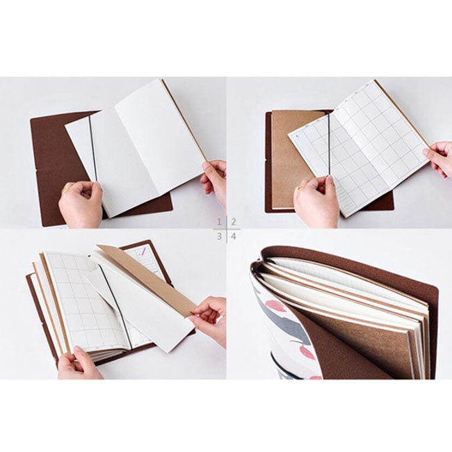 Creative Simple Traveler Series Kraft Refill Diary Notebook