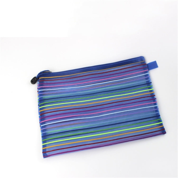 12 PCS Multicolor Plastic A5 Document Zip Up Mesh File Storage Bag, Size: 22x18cm