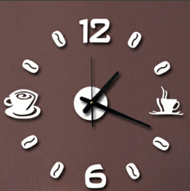 ISHOWTIENDA Fashion Acrylic DIY Coffee Cup Self Adhesive Interior Wall Creative Decoration Clock Mute Clock Stickers Muraux Wall Clock