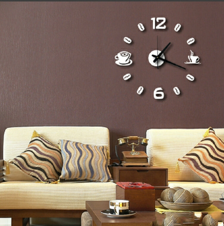 ISHOWTIENDA Fashion Acrylic DIY Coffee Cup Self Adhesive Interior Wall Creative Decoration Clock Mute Clock Stickers Muraux Wall Clock