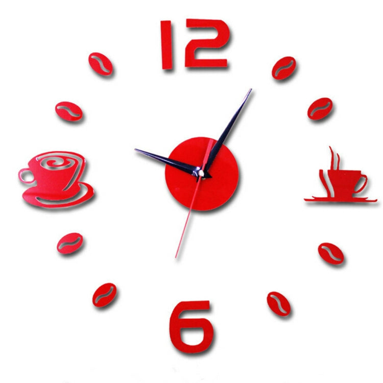 ISHOWTIENDA Fashion Acrylic DIY Coffee Cup Self Adhesive Interior Wall Creative Decoration Clock Mute Clock Stickers Muraux Wall Clock