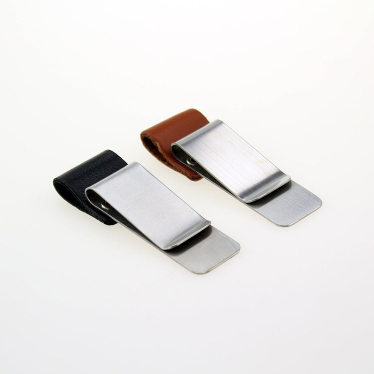 Metal Leather Pen Holder Stainless Steel Pencil Clip Notebook Pen Holder
