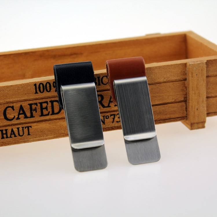 Metal Leather Pen Holder Stainless Steel Pencil Clip Notebook Pen Holder