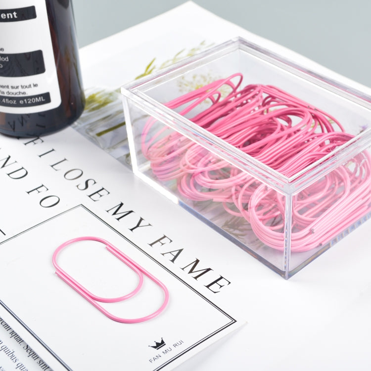50mm Paper Clip Metal Line Pin Bookmark Shool Stationary Office Clip(Pink)