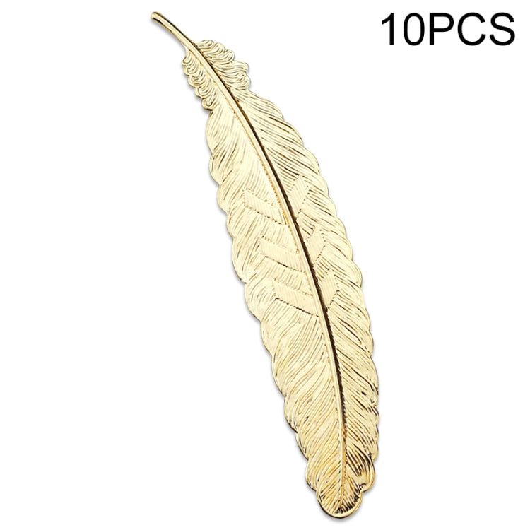 10 PCS Feather Leaf Metal Bookmark Children Student Gift Stationery School Office Supplies